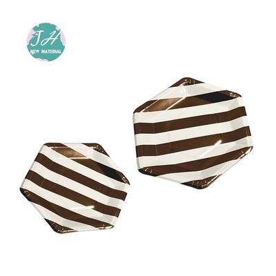 9inch witte Gouden Metaal Gestreepte Ronde Beschikbare Document Plaat